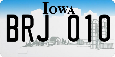 IA license plate BRJ010