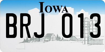 IA license plate BRJ013
