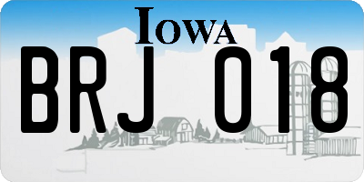 IA license plate BRJ018