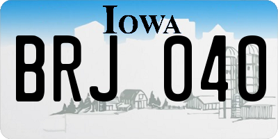 IA license plate BRJ040