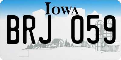 IA license plate BRJ059