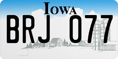 IA license plate BRJ077