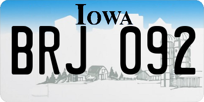 IA license plate BRJ092