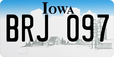 IA license plate BRJ097