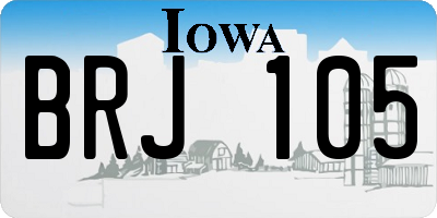 IA license plate BRJ105