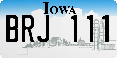 IA license plate BRJ111