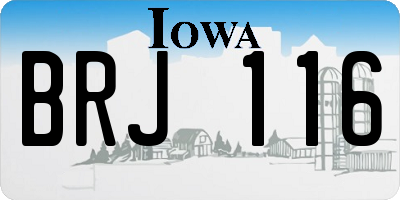 IA license plate BRJ116