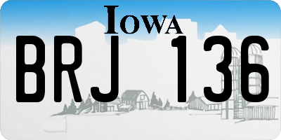 IA license plate BRJ136