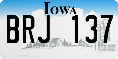IA license plate BRJ137