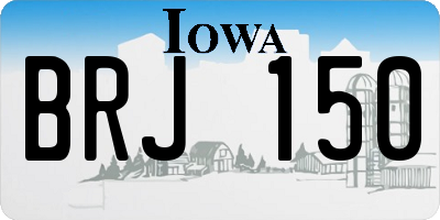 IA license plate BRJ150