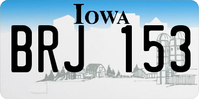 IA license plate BRJ153