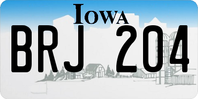 IA license plate BRJ204
