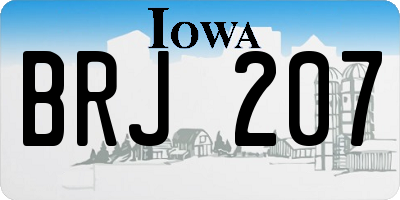 IA license plate BRJ207