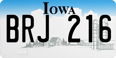 IA license plate BRJ216