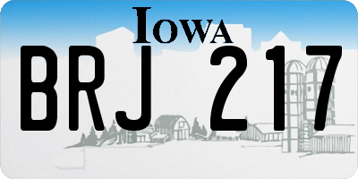 IA license plate BRJ217