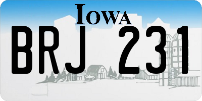 IA license plate BRJ231