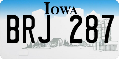 IA license plate BRJ287