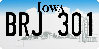 IA license plate BRJ301