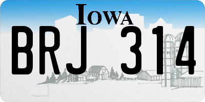 IA license plate BRJ314