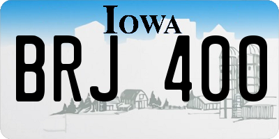 IA license plate BRJ400