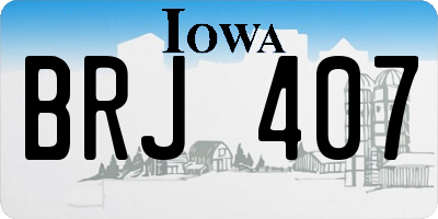 IA license plate BRJ407