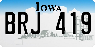 IA license plate BRJ419