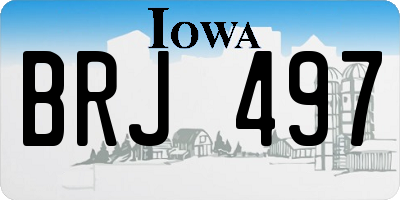 IA license plate BRJ497