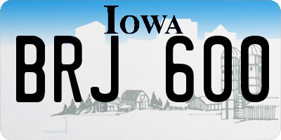 IA license plate BRJ600