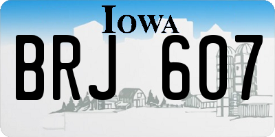 IA license plate BRJ607