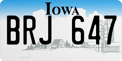IA license plate BRJ647