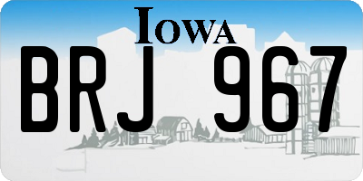 IA license plate BRJ967