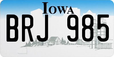 IA license plate BRJ985