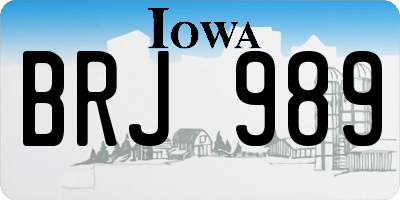 IA license plate BRJ989