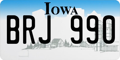 IA license plate BRJ990