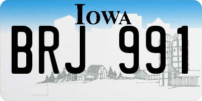 IA license plate BRJ991