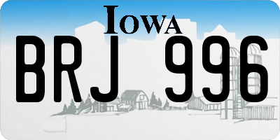 IA license plate BRJ996