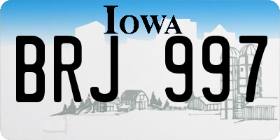 IA license plate BRJ997