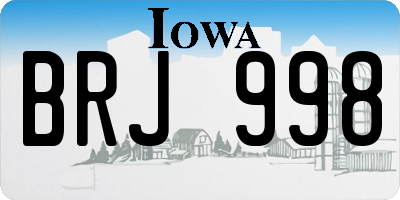 IA license plate BRJ998