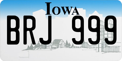 IA license plate BRJ999