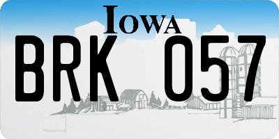 IA license plate BRK057