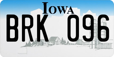 IA license plate BRK096