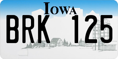 IA license plate BRK125