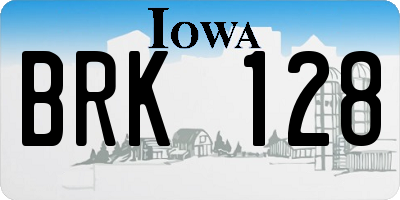 IA license plate BRK128