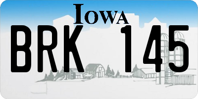 IA license plate BRK145