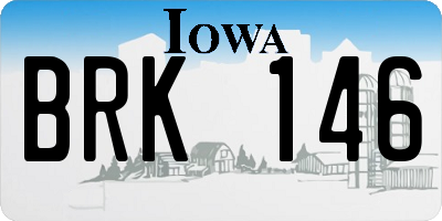IA license plate BRK146