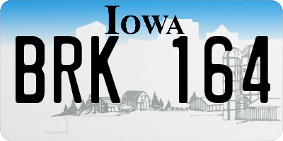IA license plate BRK164