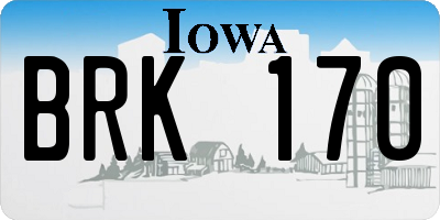 IA license plate BRK170