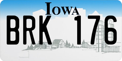 IA license plate BRK176