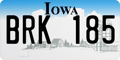 IA license plate BRK185