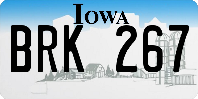 IA license plate BRK267